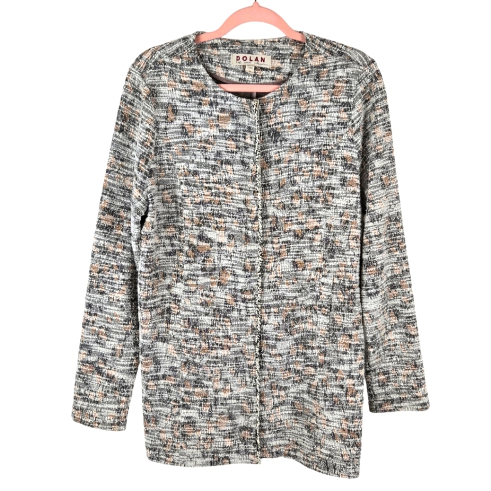 Dolan Left Coast Anthropologie Tweed Motif Leopard Print Cardigan